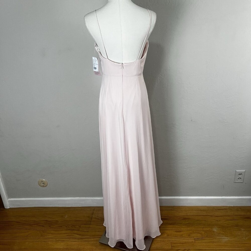 Lovely LB012 Size 4 Lux Chiffon Elliot Maxi Dress Square Neck Blush Pink - Picture 5 of 13